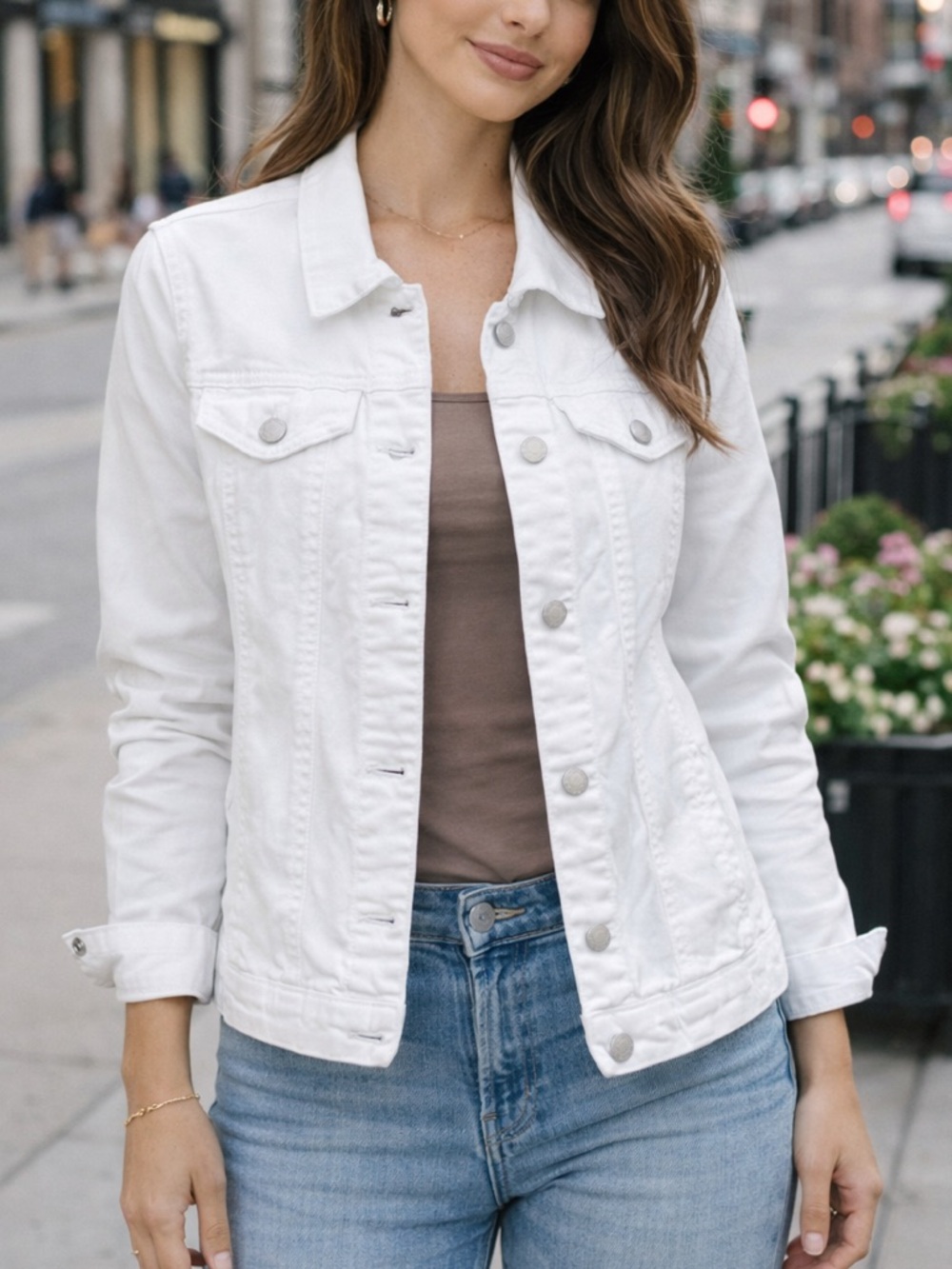 Charter Club White Jean Jacket